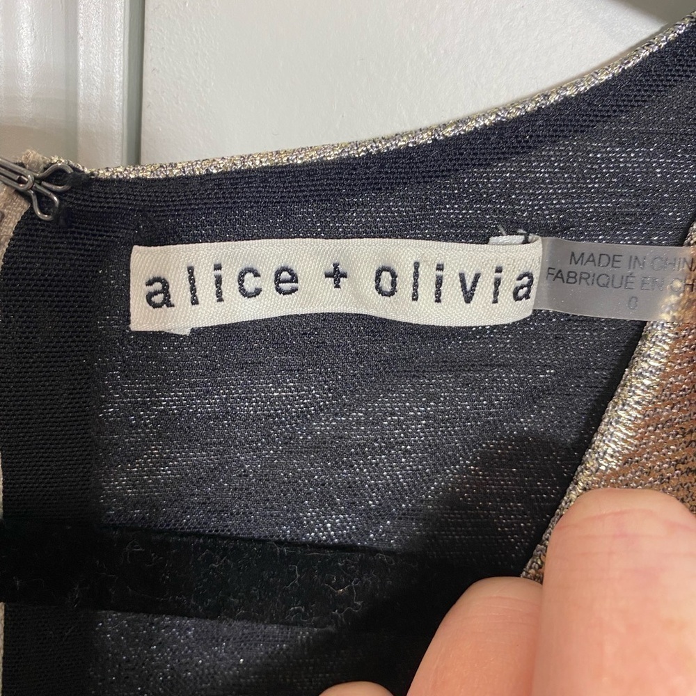 Alice + Olivia Metallic Ruched Pace Dress - Picture 6 of 10
